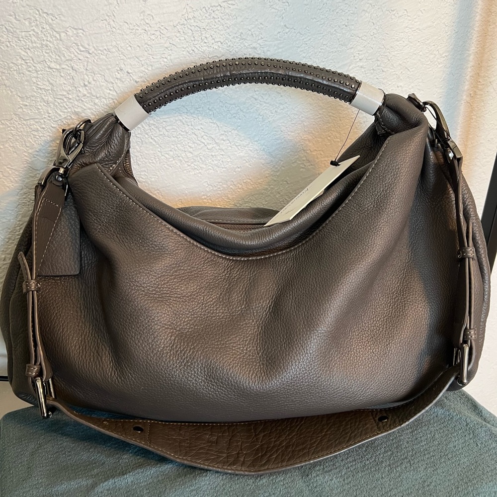 NWT Kenneth Cole Gray leather, no slouch hobo satchel